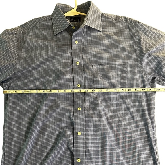 Jos A. Bank Button Down Shirt Size 15.5-32 - Fits like Men's L Blue/White Check - Picture 6 of 6